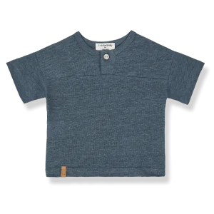 1+ In The Family | Linnen T-shirt Rafa | Petroleum