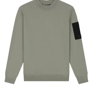 Malelions Men Knitted Pocket Sweater Dry Sage