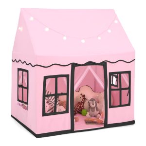 Roze Kinderspeelhuis met Ramen – Speeltent